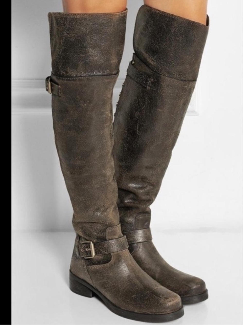 Like new! Tory Burch Tarrula distressed studded over the knee boots size 6.5